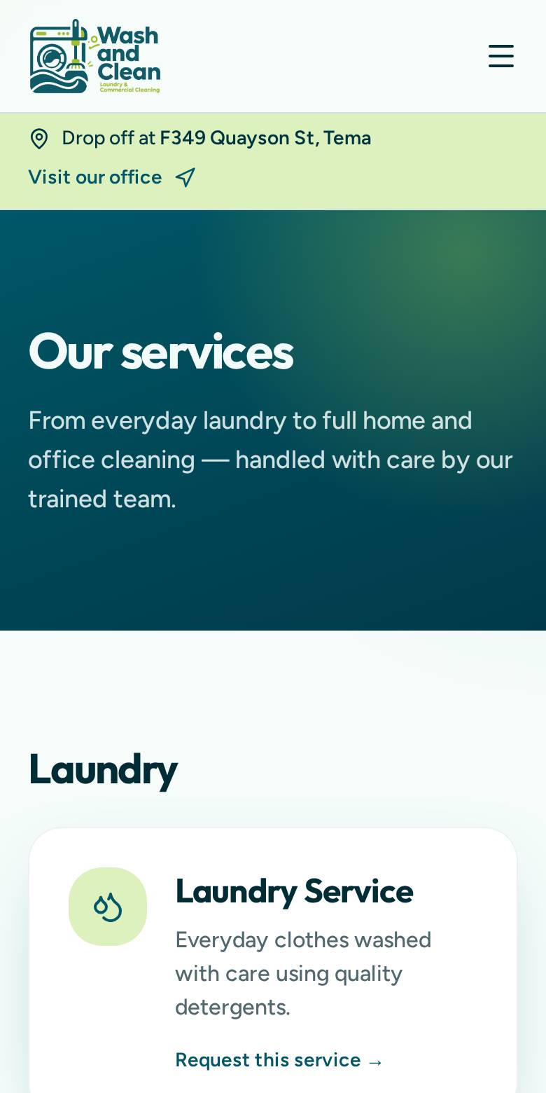 2. Tap Share — Wash and Clean on a phone